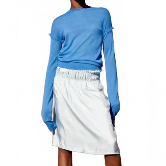 NEW HELMUT LANG midi skirt in blue